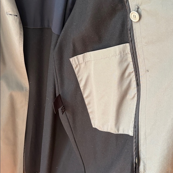 Jones New York Trench Coat Wool Liner Green Grey Size 46R - Picture 5 of 15